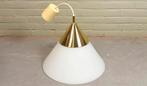 Vintage melkglas en goud hanglamp, Glashutte Limburg, Huis en Inrichting, Lampen | Hanglampen, Tweedehands, Tweedehands, Ophalen of Verzenden