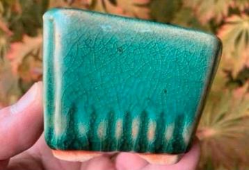 Bonsai pot vierkant groen geglazuurd aardewerk 7x6,7x5,7 beschikbaar voor biedingen
