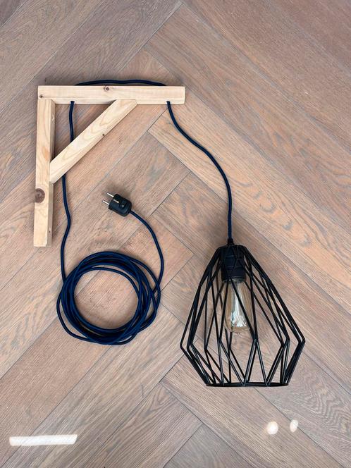 Industriële Wandlamp met Edison Lamp, Huis en Inrichting, Lampen | Wandlampen, Nieuw, Hout, Metaal, Ophalen of Verzenden