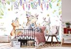 Aquarel vlies behang, babykamer, Dieren Party, Aanbieding!, Verzenden, Nieuw, Wanddecoratie