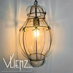 Glazen Venetiaanse lamp, hanglamp glas metaal, brocante, Ophalen, Gebruikt, -, -