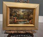Schilderij H.W. Gipser "Badene figuren in de bosvijver", Ophalen of Verzenden