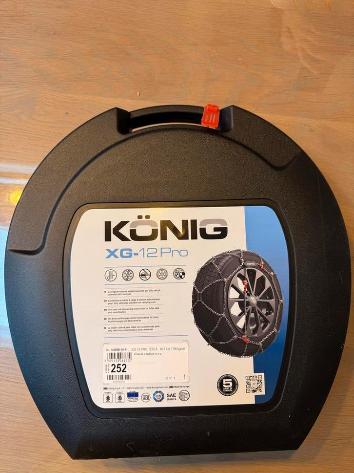 Nieuw - Konig XG-12 Pro 252 - Sneeuwkettingen Tesla model Y, Auto diversen, Sneeuwkettingen, Nieuw, Ophalen