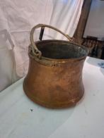 Oude Koperen Emmer met Handvat, Ophalen of Verzenden, Koper