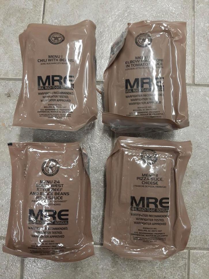 MRE Maaltijdpakketten - Diverse Menu's, Verzamelen, Militaria | Algemeen, Overige soorten, Overige typen, Amerika, Ophalen of Verzenden