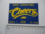 sticker Oud EDE Cheers cafe bar disco dancing retro parkweg, Verzamelen, Stickers, Verzenden