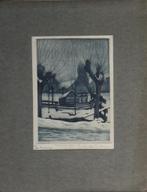 Herman van der Jagt ets "Winterdag" gesigneerd, nummer15/50, Antiek en Kunst, Ophalen