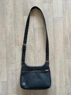 Longchamp leren schoudertas – zwart, Sieraden, Tassen en Uiterlijk, Tassen | Schoudertassen, Verzenden, Zo goed als nieuw, Zwart