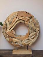 Teakhouten Ornament op Voet - 79cm Doorsnede, Huis en Inrichting, Woonaccessoires | Kransen, Ophalen, Nieuw