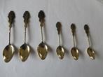 Antiek verzilverde lepeltjes 3 thee en 3 borrel, Ophalen of Verzenden