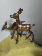 14115) 2 mooie grote messing  herten hoogste 25cm, Ophalen of Verzenden