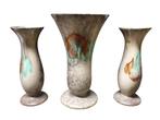 2063 strehla vintage keramiek kaststel vazen set vaas, Huis en Inrichting, Woonaccessoires | Vazen, Gebruikt, Overige kleuren