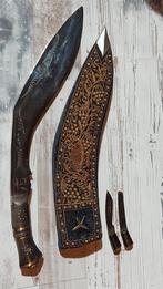 Groot fraai gedecoreerd Gurkha mes uit India., Ophalen of Verzenden, Overige soorten, Overige gebieden, Mes of Dolk