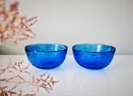 Kobaltblauwe glazen schalen - set van 2, Schaal, Rond, Ophalen of Verzenden, Glas