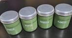 Emaille groen  Kruidenpotjes - Set van 4, Antiek en Kunst, Antiek | Keukenbenodigdheden, Ophalen of Verzenden