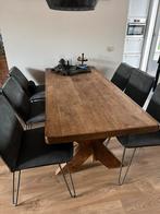 Eikenhouten Eettafel - Landelijk, Ophalen, Gebruikt, 100 tot 150 cm, Eikenhout
