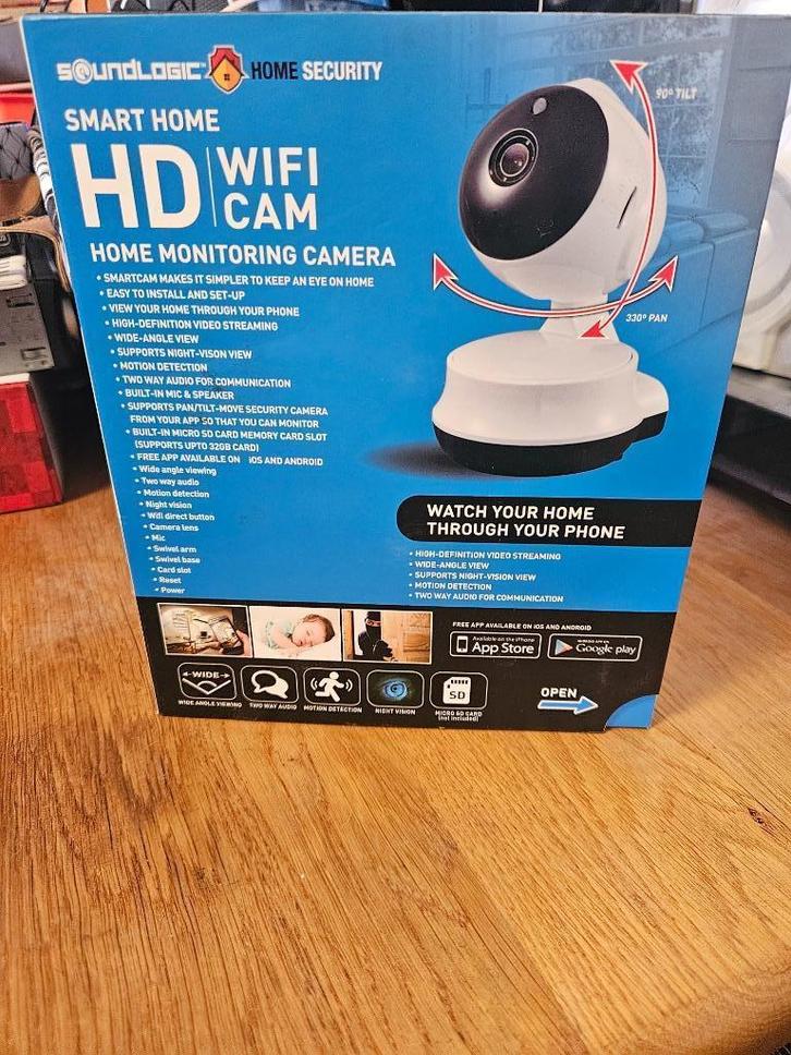 Soundlogic Smart Home HD Wifi CAM in verpakking, Audio, Tv en Foto, Videobewaking, Nieuw, Binnencamera, Ophalen of Verzenden