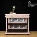 Buffetkast dressoir oude roze met bloemenprint, Huis en Inrichting, Kasten | Dressoirs, 25 tot 50 cm, 100 tot 150 cm, Eikenhout