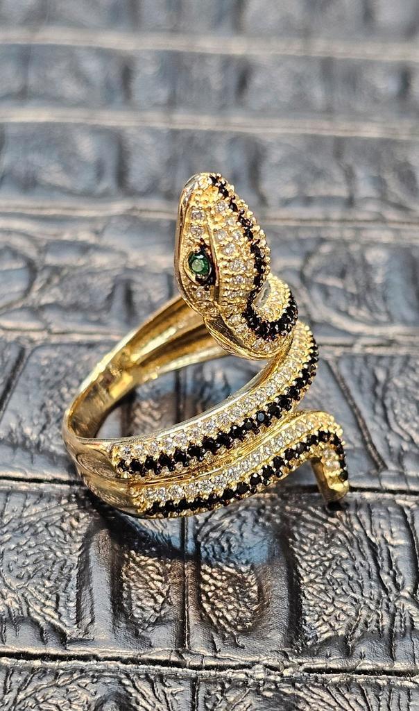 Prachtige Slang 14k gouden ring, Sieraden, Tassen en Uiterlijk, Broches, Nieuw, Goud, Goud, Ophalen of Verzenden