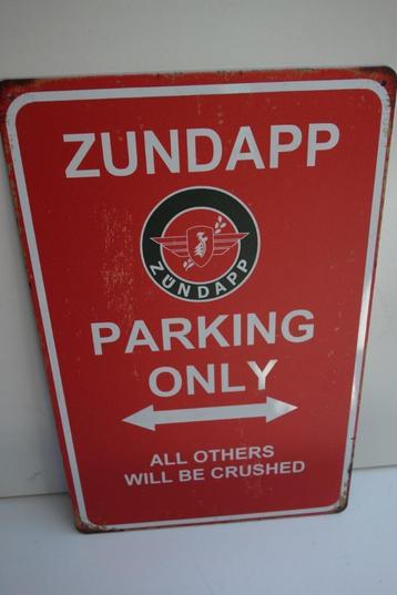 ZUNDAPP BROMFIETS LOGO PARKING ONLY ZUNDAPP BORD beschikbaar voor biedingen