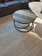 set salontafel staal/antiek zwart, Huis en Inrichting, Tafels | Salontafels, Ophalen, 50 tot 100 cm, Rond, 50 tot 100 cm