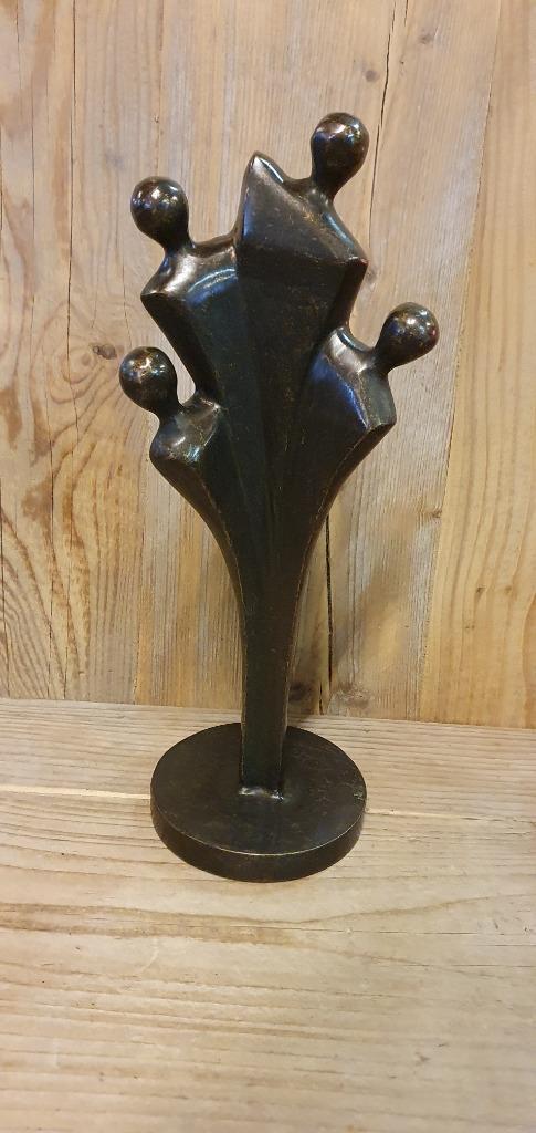 bronzen beeld / abstracte FAMILIE / 4 personen, Tuin en Terras, Tuinbeelden, Nieuw, Mensenbeeld, Ophalen of Verzenden