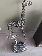 Oude Houten Giraffe Beelden Set, Ophalen, Gebruikt, Hout, Dierenbeeld