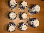 Echte delfsblauwe bloempotten, 8 stuks, Antiek en Kunst, Antiek | Servies compleet, Ophalen of Verzenden