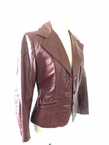 Vintage rood leren jasje - S beschikbaar voor biedingen