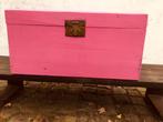 Roze grote houten kist speelgoedkist, Huis en Inrichting, Woonaccessoires | Kisten, Ophalen, Minder dan 50 cm, 50 tot 100 cm, Zo goed als nieuw