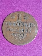 1754 Duitsland Anhalt-Bernburg 1 pfennig met beer, Verzenden, Duitsland, Losse munt