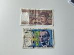 2 bankbiljetten Frankrijk, Postzegels en Munten, Bankbiljetten | Europa | Niet-Eurobiljetten, Ophalen of Verzenden, Frankrijk