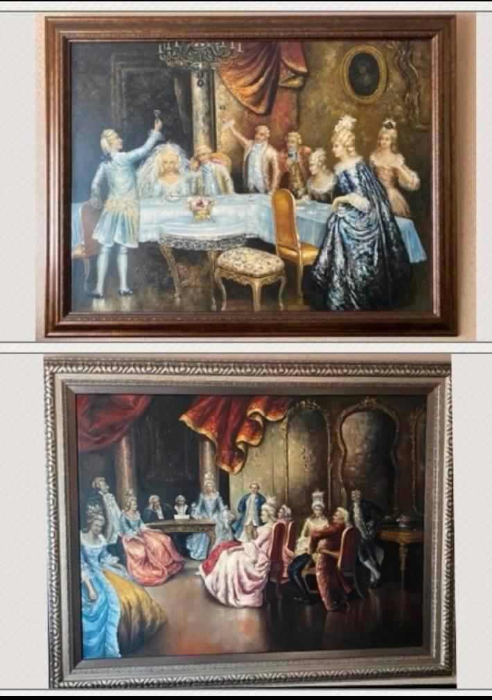 Groot barok olieverf schilderij  B136H106 & B143H113, Antiek en Kunst, Kunst | Schilderijen | Klassiek, Ophalen