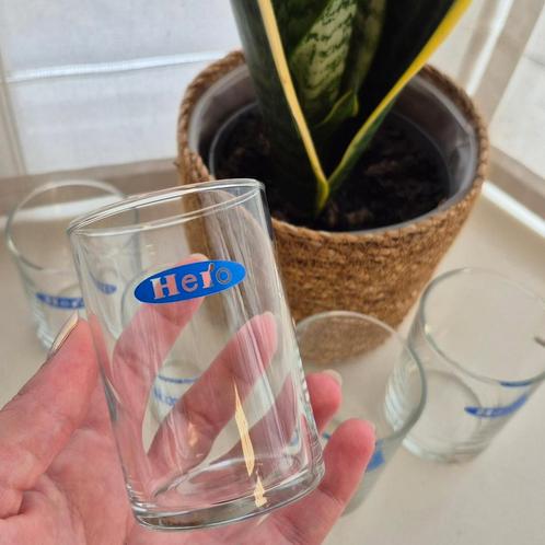 Set van 5 Hero sapglaasjes, Verzamelen, Glas en Borrelglaasjes, Zo goed als nieuw, Overige typen, Ophalen of Verzenden