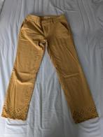Okergele broek LOFT met braderie randen. S/ M, Kleding | Dames, Ophalen of Verzenden, Gedragen, Geel, Lang