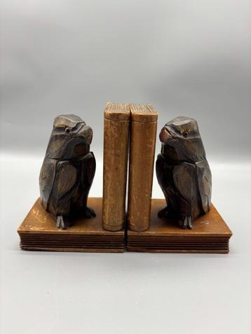 Set antieke houten boekensteunen Adelaars beschikbaar voor biedingen