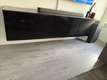 Zwart hoogglans tv-meubel 180 cm (IKEA Bestå) - afbeelding 2