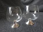 Twee cognacglazen met zilveren montuur, Ophalen of Verzenden, Zilver