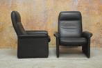 AlsNIEUW! 5 zwarte leren De Sede DS 50 design relaxfauteuils, Huis en Inrichting, Fauteuils, Design, 75 tot 100 cm, Ophalen of Verzenden