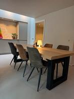 Rustieke Eiken Tafel + 6 Stoelen - Table du Sud, Huis en Inrichting, Ophalen, Eikenhout, 200 cm of meer, 50 tot 100 cm