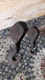 Oude ijzeren katrollen met haak, Antiek en Kunst, Ophalen of Verzenden