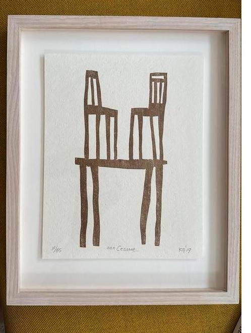 Klaas Gubbels, zeefdruk aan Cezanne, plus  bijbehorend boek, Antiek en Kunst, Kunst | Litho's en Zeefdrukken, Ophalen of Verzenden