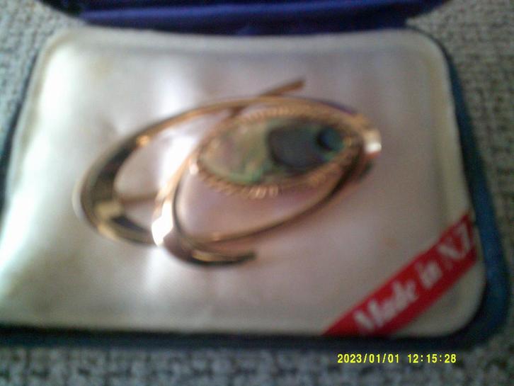 Broche, Sieraden, Tassen en Uiterlijk, Broches, Nieuw, Goud, Goud, 4 tot 7 cm, Met parel, Ophalen of Verzenden