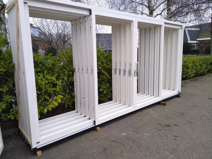 Kozijn met 2 schuifdeuren 4 vakken 500 cm breed, Doe-het-zelf en Verbouw, Deuren en Horren, Nieuw, Buitendeur, 215 cm of meer