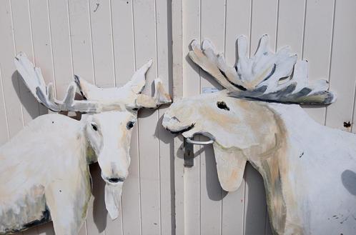 Kerstdecoratie, hert, eland, ijsbeer., Antiek en Kunst, Curiosa en Brocante, Ophalen