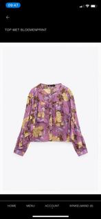 Zara fleurige paarse top S, Kleding | Dames, Tops, Ophalen of Verzenden, Zo goed als nieuw