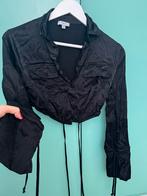 Satin Zwarte Twist Blouse - Maat 38/40 (M), Ophalen of Verzenden, Zo goed als nieuw, Maat 38/40 (M), Zwart