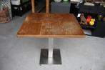 16 eettafels tafel metaal rvs hout horeca mancave cafe, Huis en Inrichting, Tafels | Eettafels, Ophalen, Gebruikt, 50 tot 100 cm