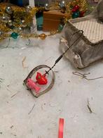 #kerst Antieke Kerstbal Blik Celluloid, Gebruikt, T, Ophalen of Verzenden, N