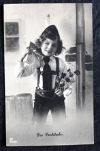 Tiroler jongen met pakje en bloemen, op weg naar jou, 1920, Verzenden, 1920 tot 1940, Gelopen, Kinderen